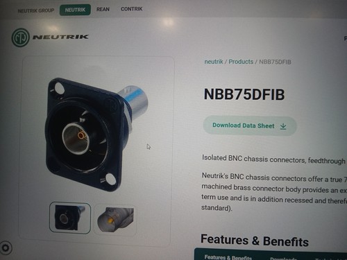 Neutrik nbb75dfib serie - serie, d